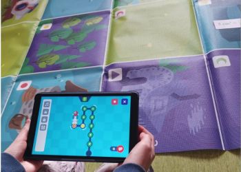 Powiększ zdjęcie: Wyznaczona trasa dla robota Photon.