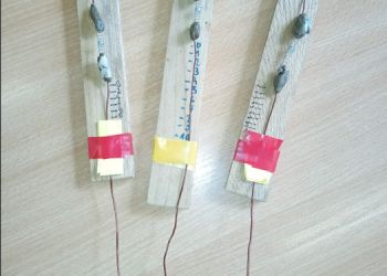 Powiększ zdjęcie: Skonstruowane siłomierze.