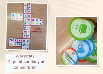 Powiększ zdjęcie: Warsztaty Z grami karcianymi za pan bet - gry karciane z figurami geometrycznymi i wyrazami do odgadnięcia nazw żywności i zawodów - Ekspresłówka - jedzenie - zawód.