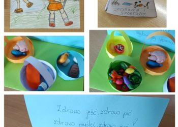 Powiększ zdjęcie: Prace z zakresu aktywności fizycznej i zachowań służących zdrowiu - rysowane z wykorzystaniem światła i cienia w sztuce, lepienia z plasteliny - hasła konkursowe: Zdrowo i sportowo, Zdrowo jeść, zdrowo pić, zdrowo myśleć, zdrowo żyć! Dbaj o swoje zdrowie wybieraj rozsądnie!