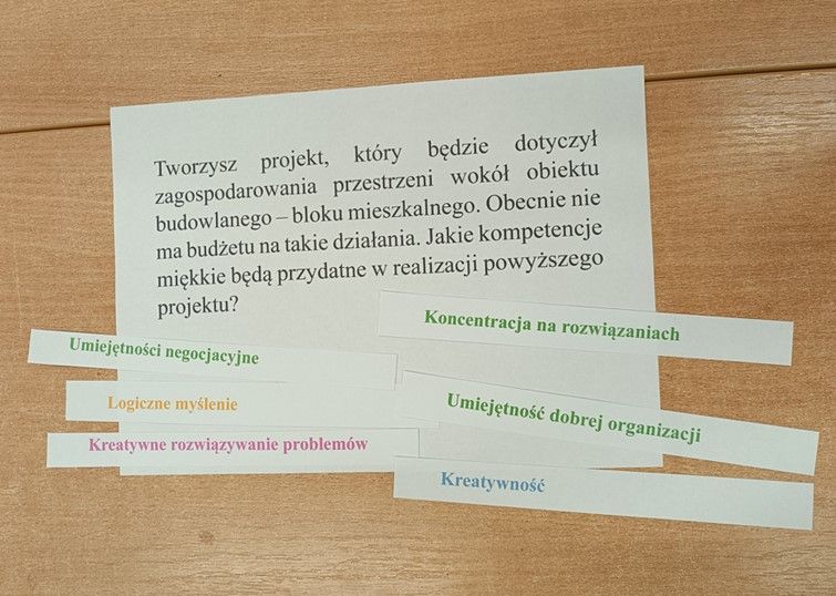 Ćwiczenia w przyporządkowaniu kompetencji miękkich.